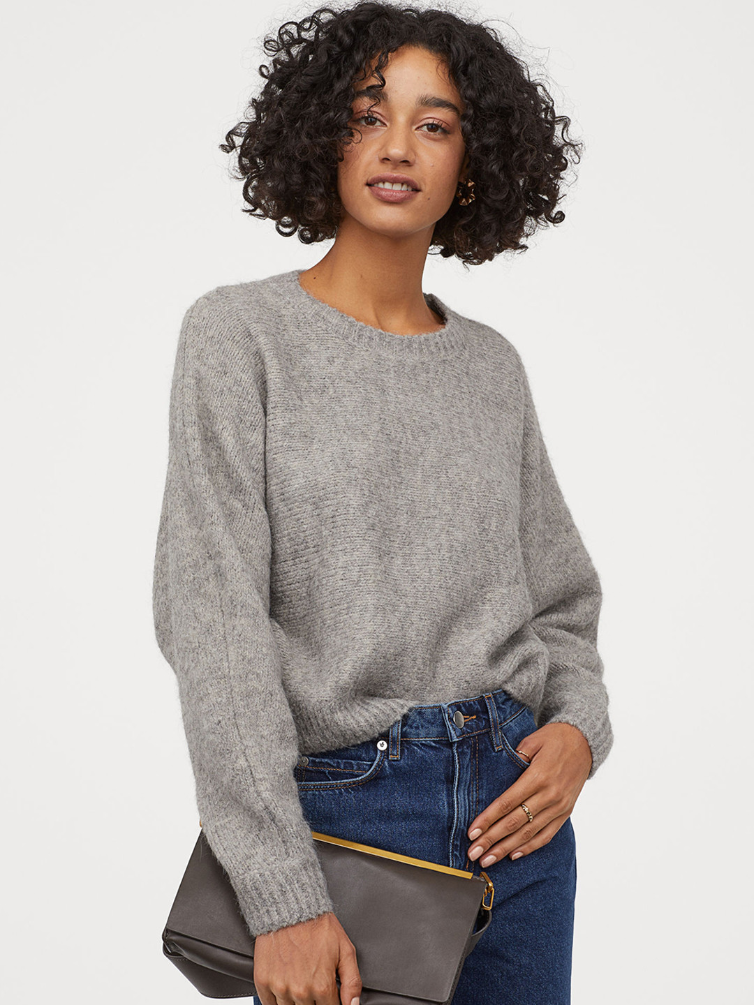 Buy H&M Women Grey Knitted Jumper Sweaters for Women 10975134 Myntra