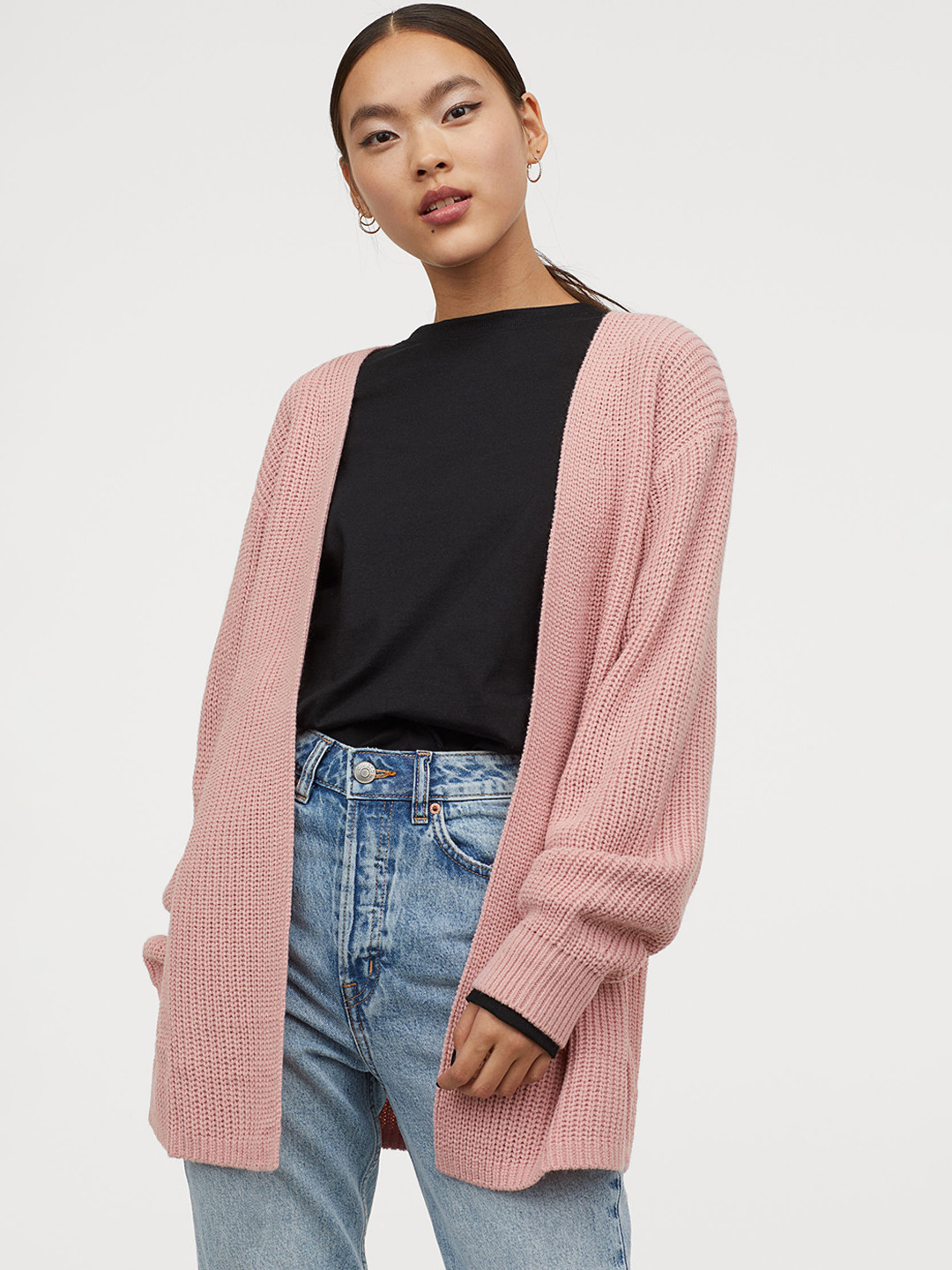 Buy H&M Women Pink Rib Knit Cardigan Sweaters for Women 10978324 Myntra