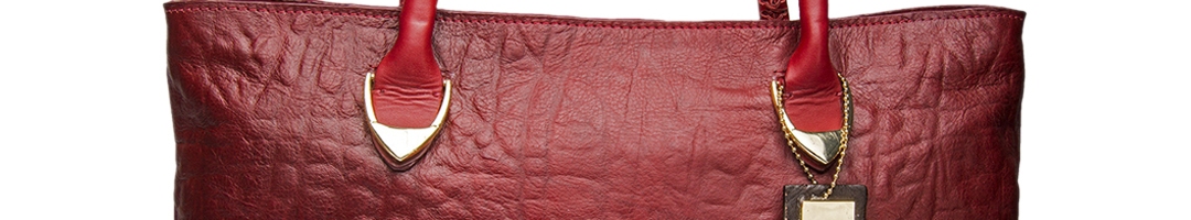 Buy Hidesign Red Textured Leather Handheld Bag - Handbags for Women ...