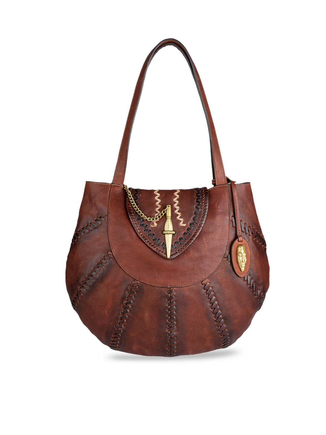 Buy Hidesign Brown Solid Leather Shoulder Bag Handbags for Women