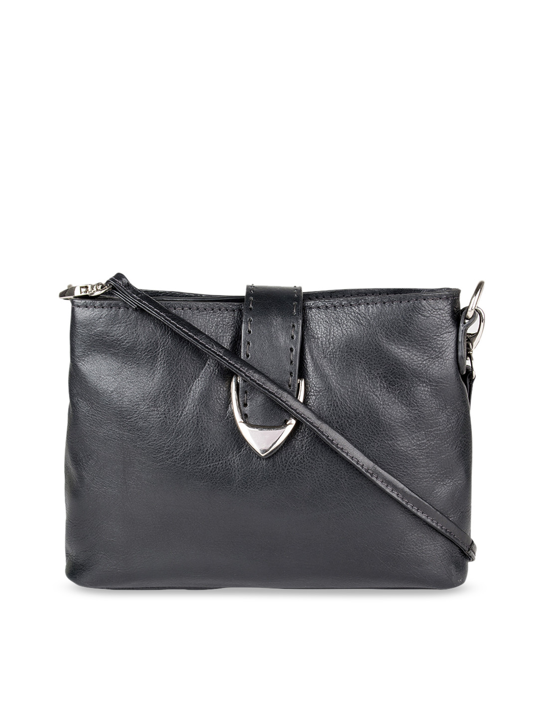 Buy Hidesign Black Solid Leather Sling Bag Handbags for Women