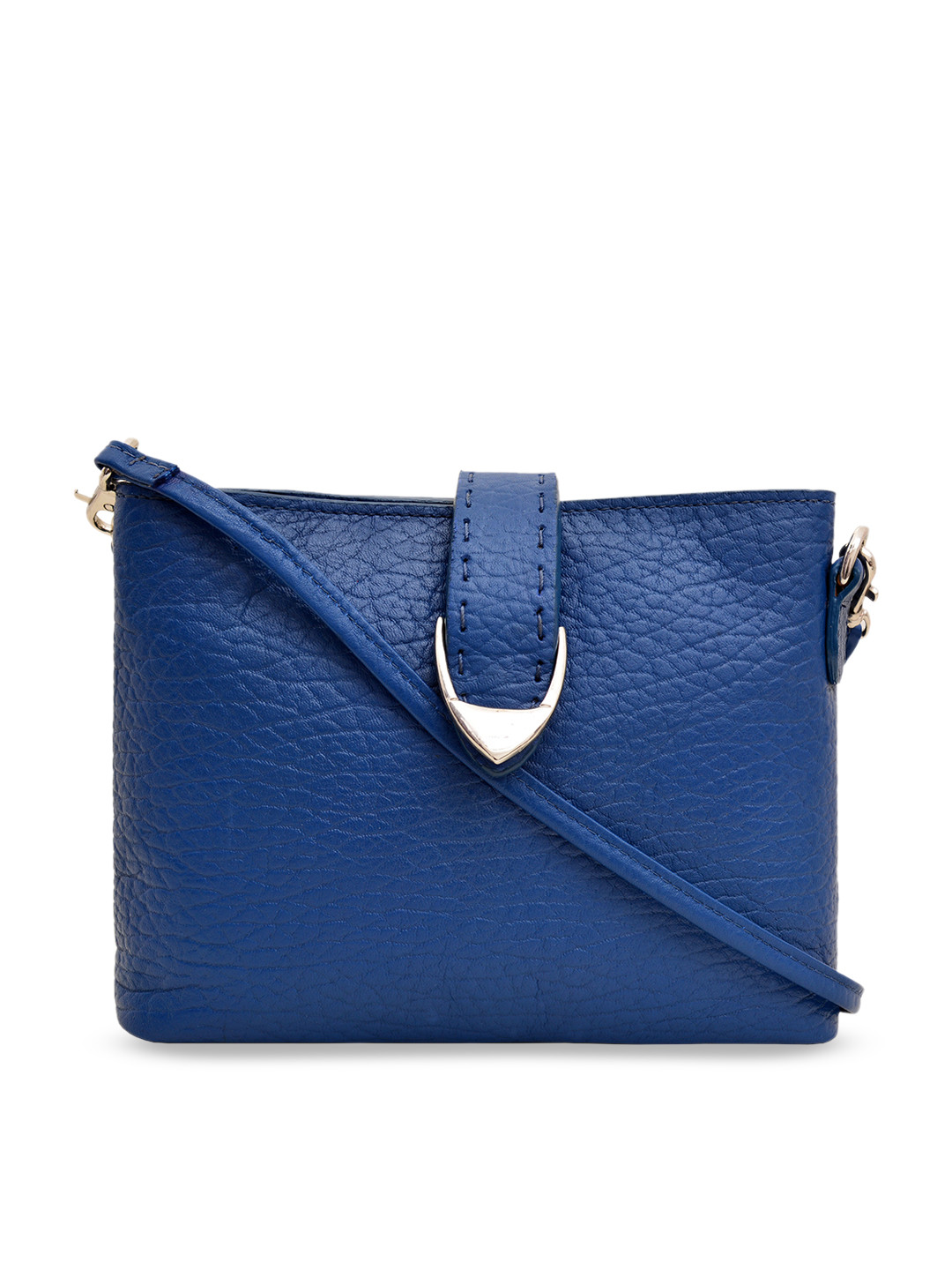 Buy Hidesign Blue Textured Leather Sling Bag Handbags for Women