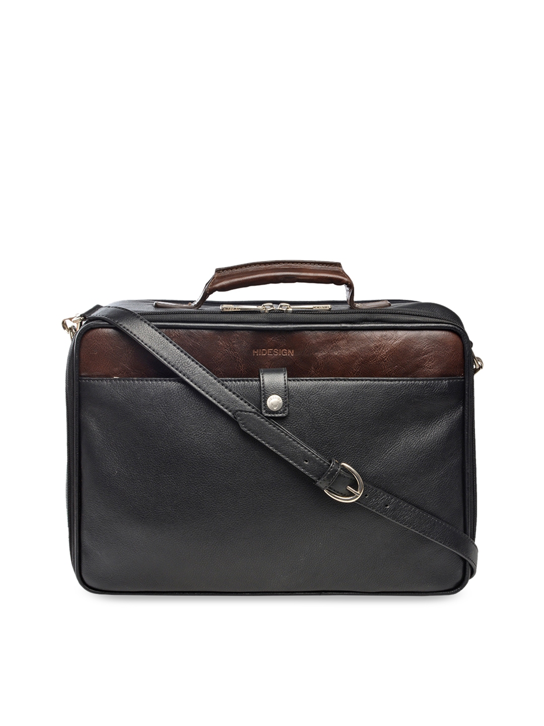 Buy Hidesign Men Black Solid Leather Messenger Bag Messenger Bag for