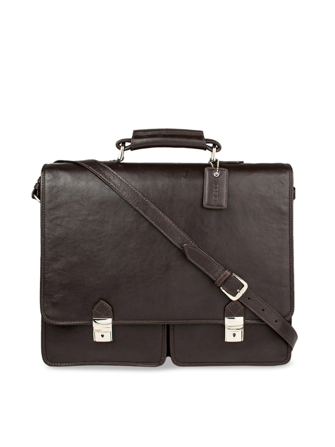 Buy Hidesign Men Brown Solid Leather Messenger Bag Messenger Bag for