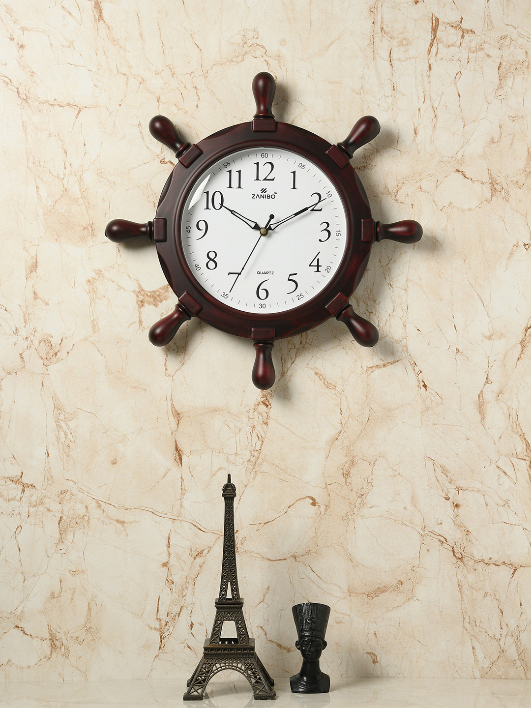 Buy ZANIBO White Quirky Solid 38.5 Cm Analogue Wall Clock Clocks for