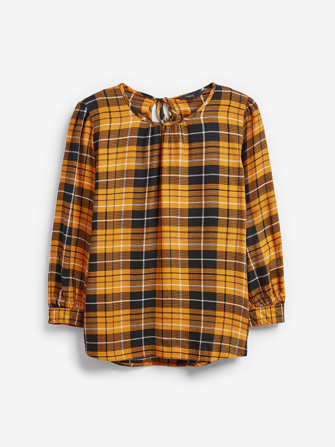 Buy Next Women Yellow & Navy Blue Checked A Line Top Tops for Women