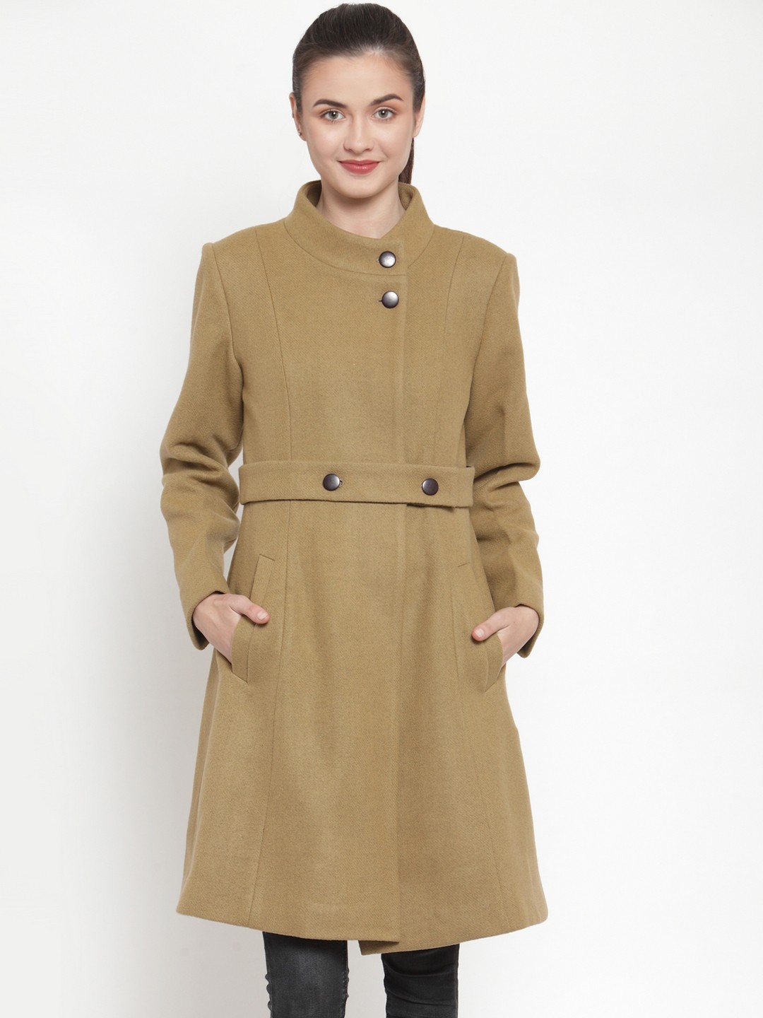 camel single breasted wool coat
