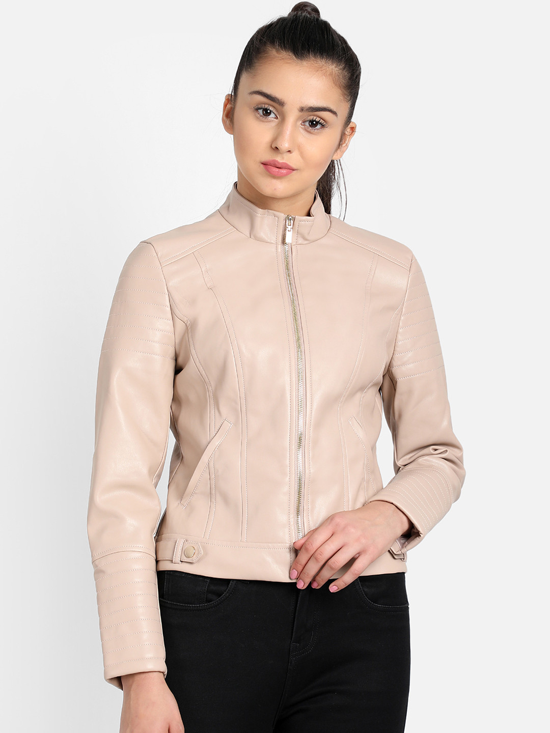 Buy COVER STORY Women Beige Solid Jacket Jackets for Women 11000624