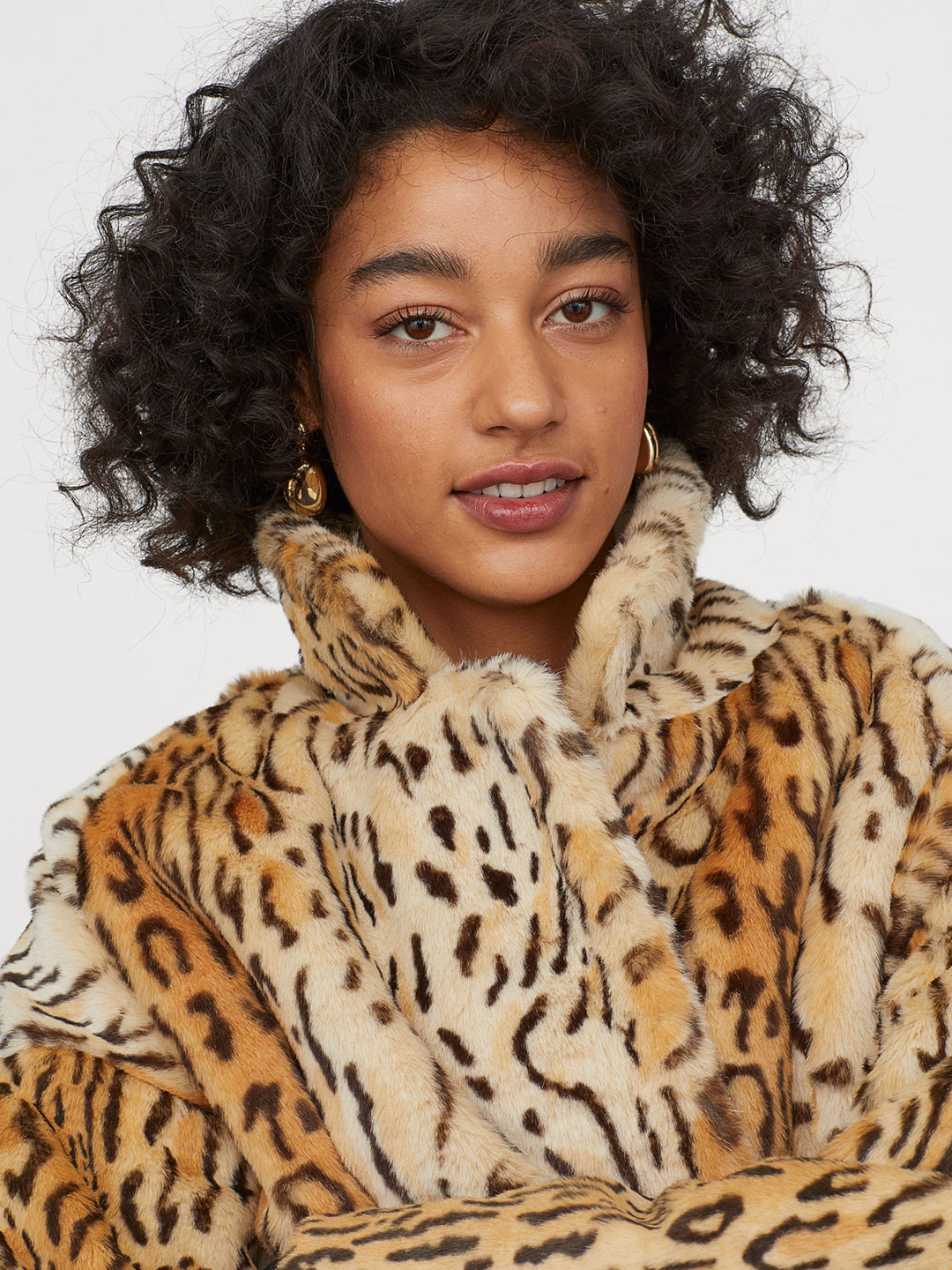 Buy H&M Women Beige Faux Fur Coat Coats for Women 11010020 Myntra