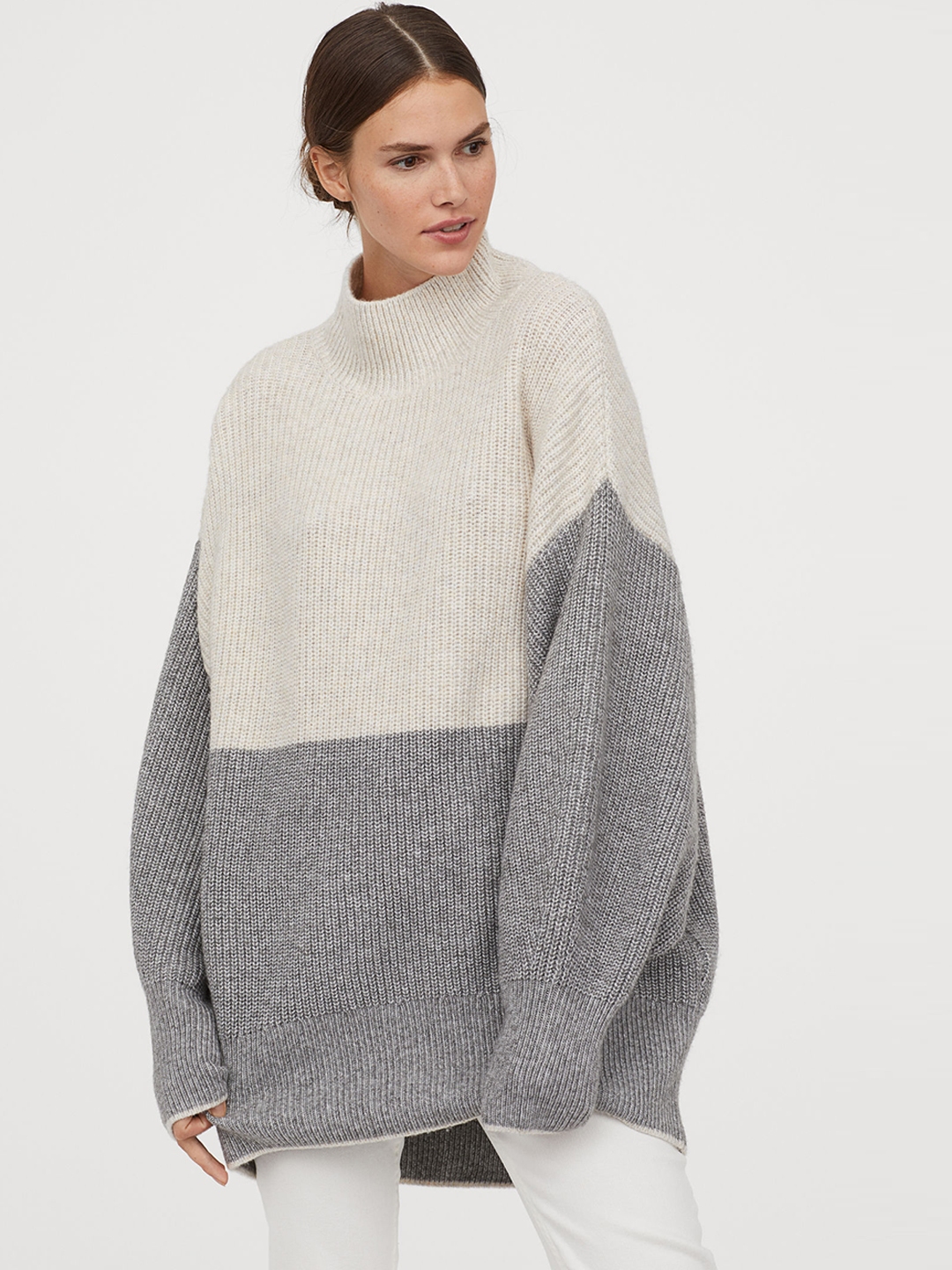 womens oversized polo neck jumper