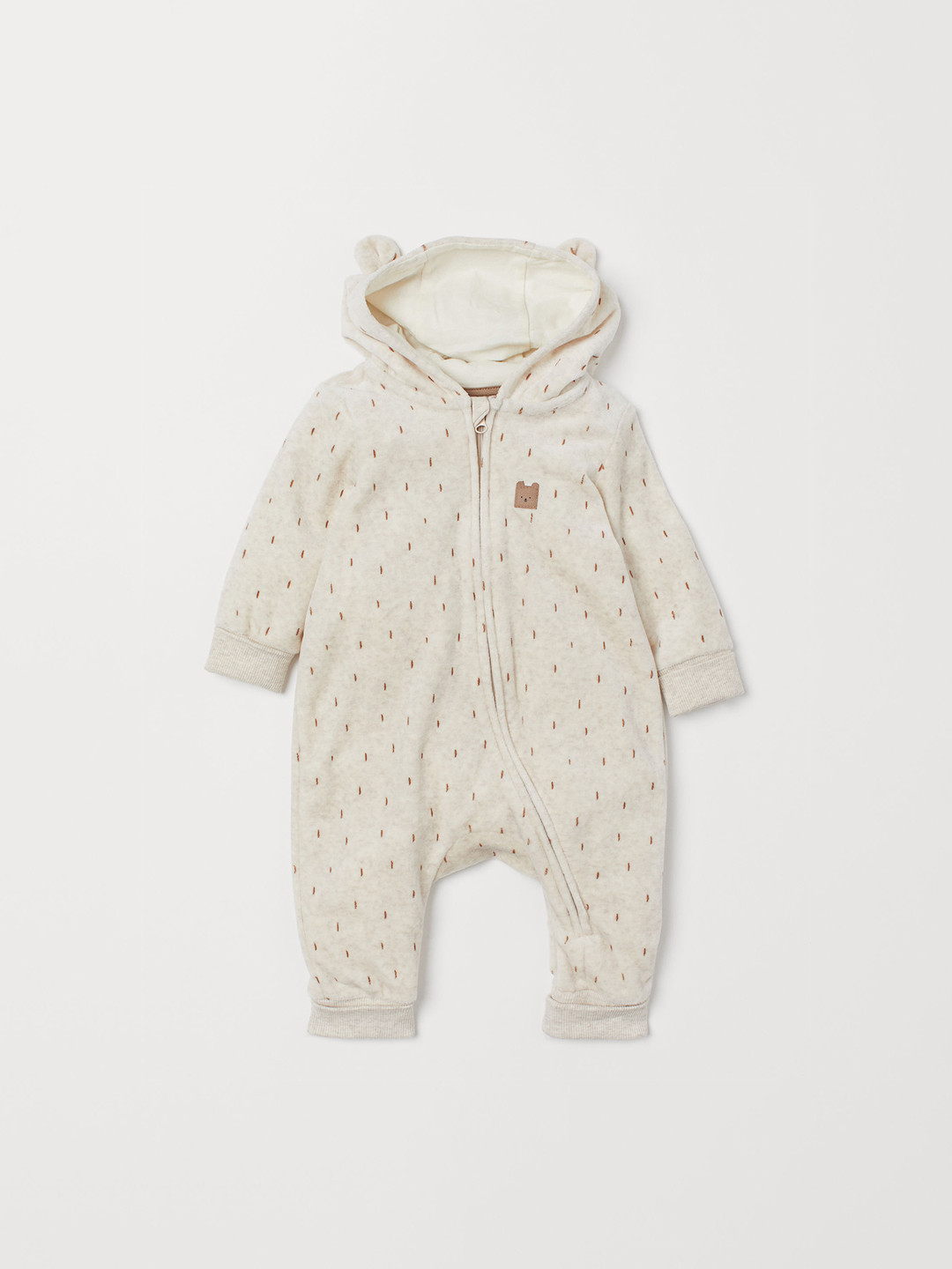 Buy H&M Infant Cream Coloured Velour All In One Suit Rompers for