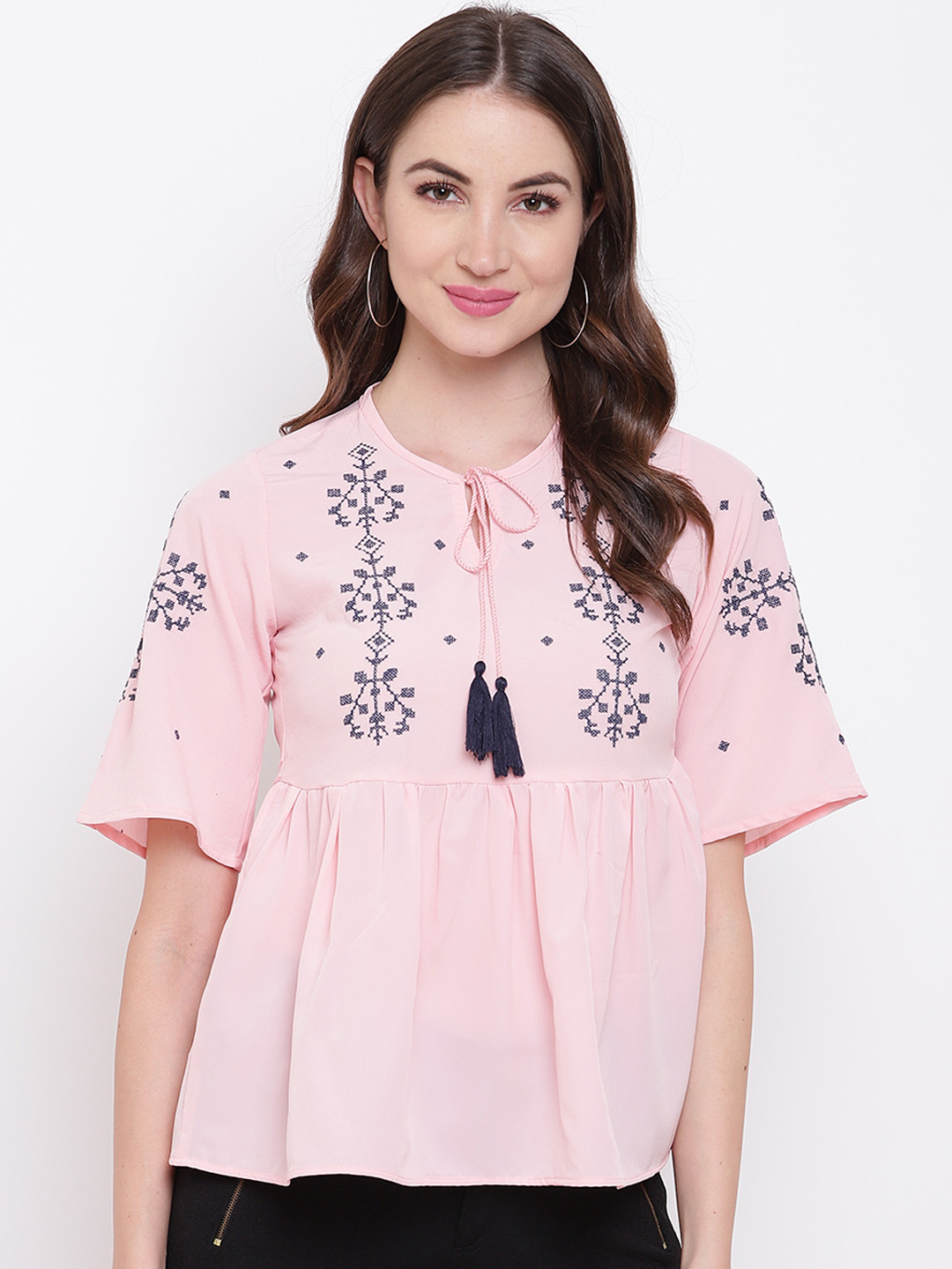 Buy Mayra Women Pink Printed A Line Top Tops for Women 11011414 Myntra