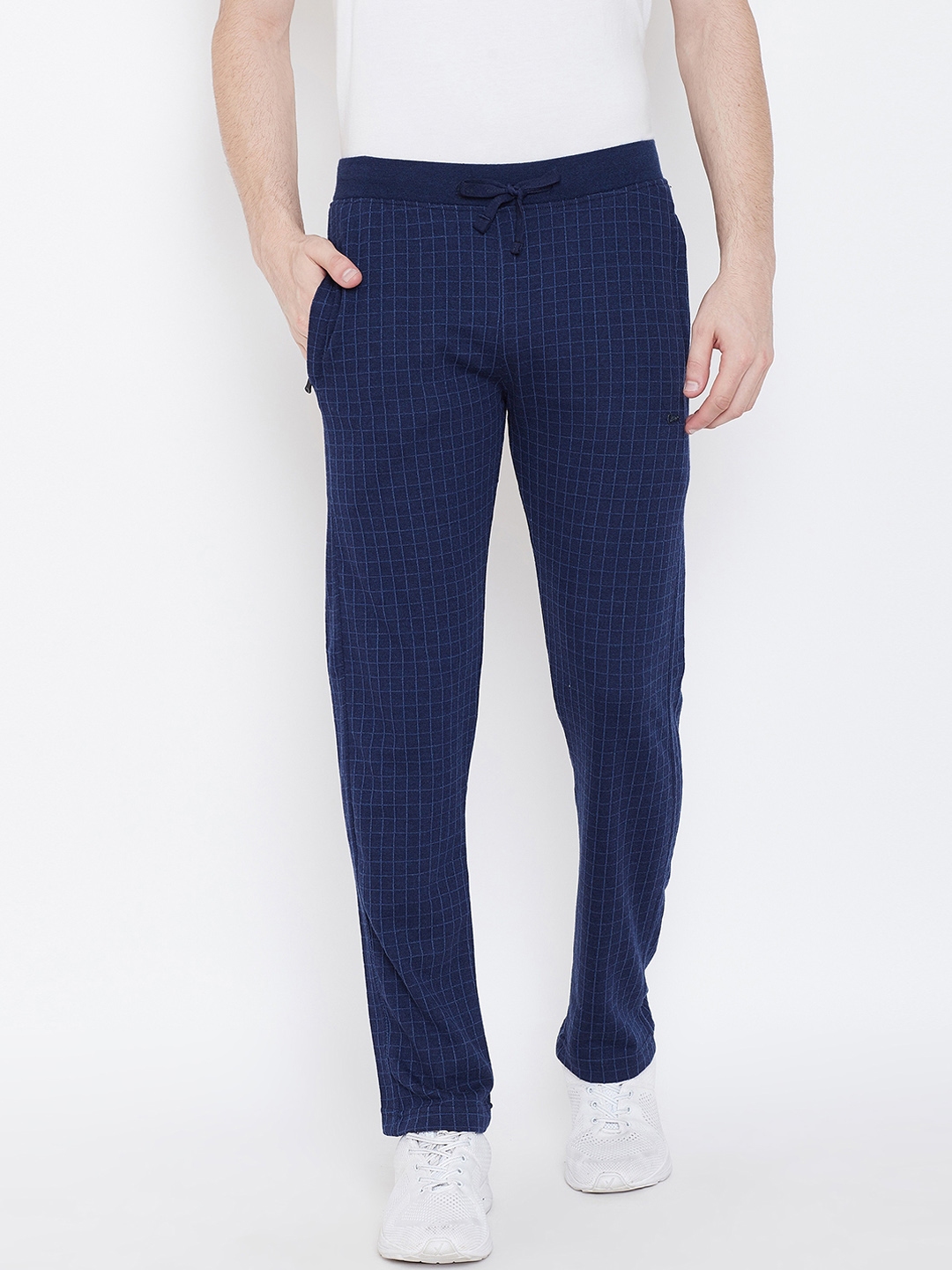 checked track pants