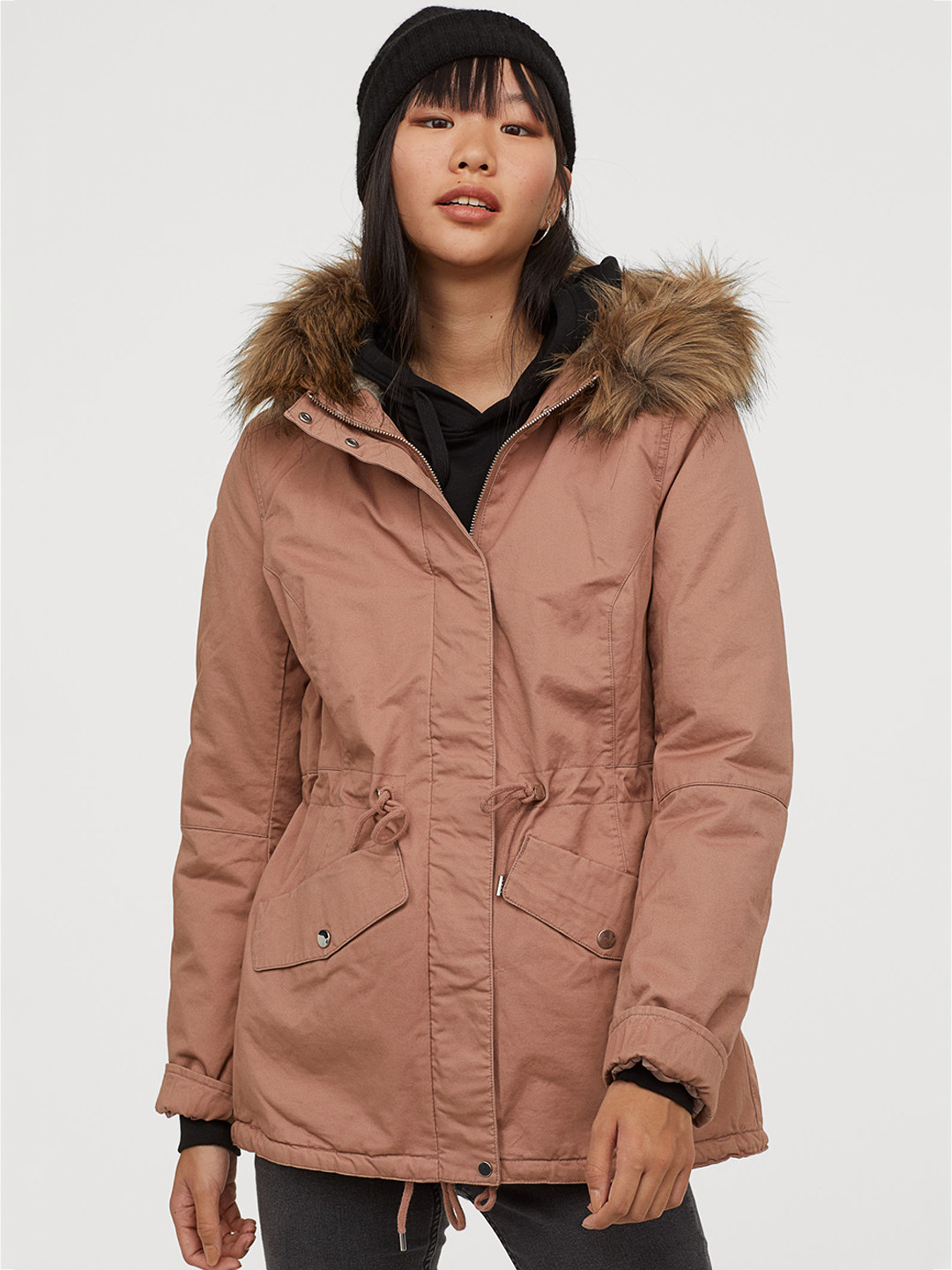 Buy H&M Women Pink Pile Lined Parka Jackets for Women 11010098 Myntra