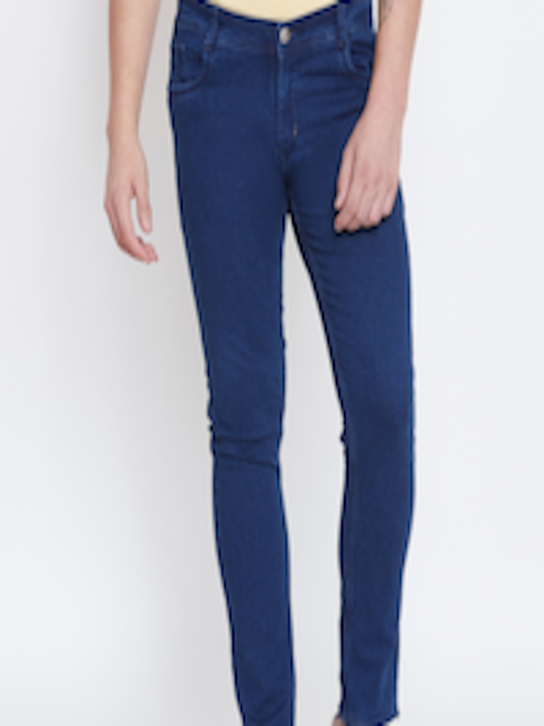 Buy CHROME & CORAL Men Blue Regular Fit Mid Rise Clean Look Jeans ...