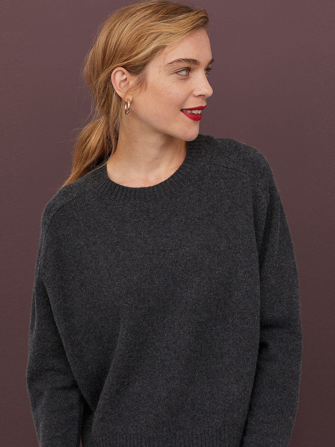 Buy H&M Charcoal Grey Cashmere Jumper Sweaters for Women 11027432