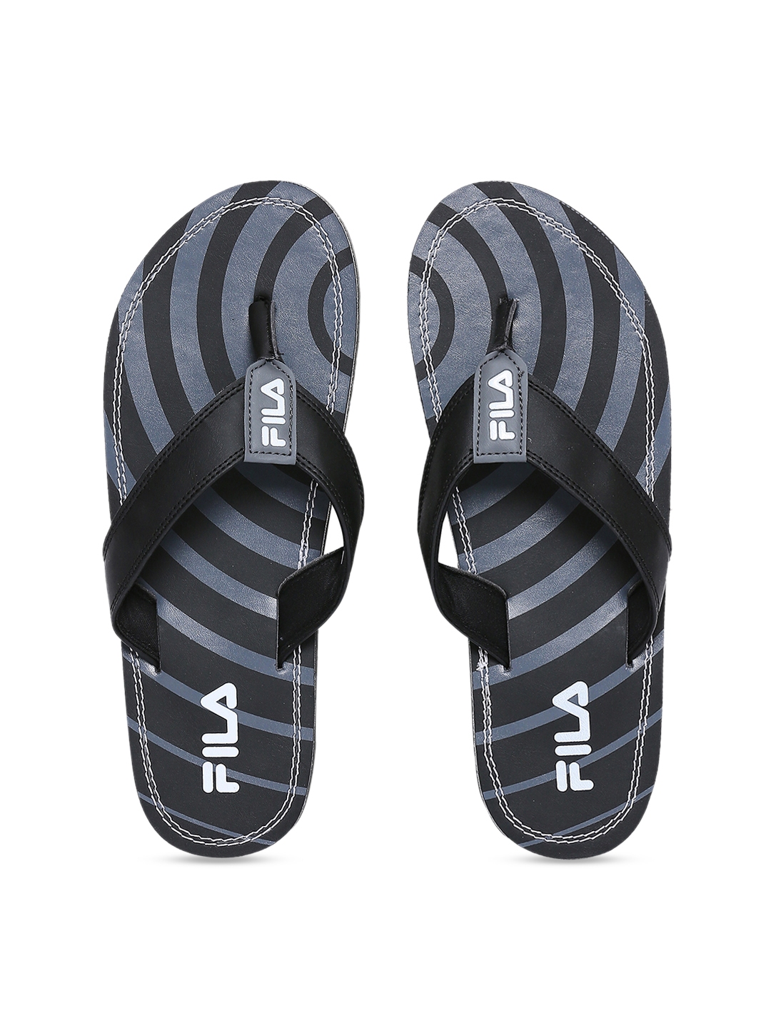 Buy FILA NETTI Men Black & Blue Solid Thong Flip Flops - Flip Flops for ...