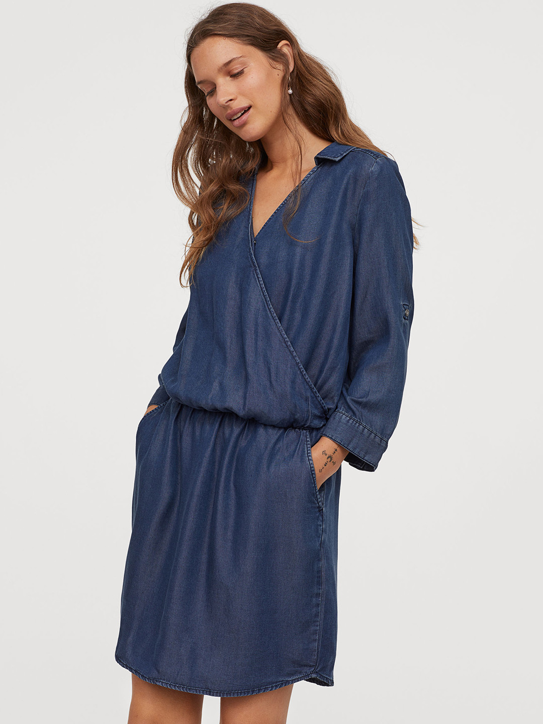 Buy H&M MAMA Blue Denim Nursing Sustainable Dress