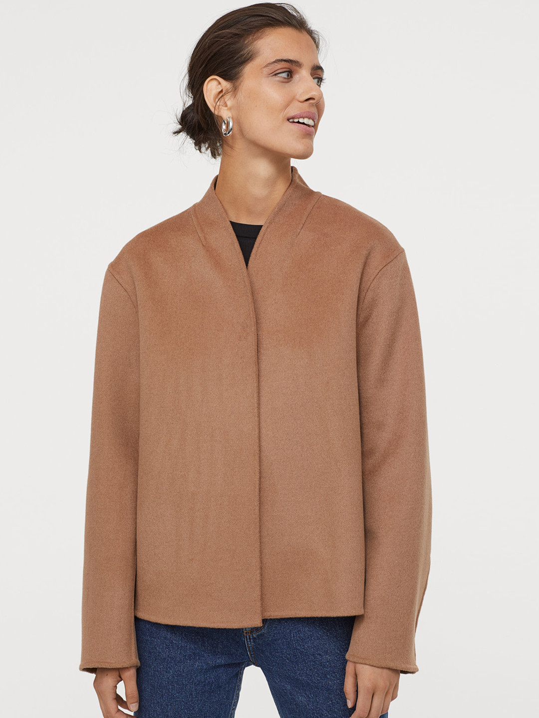 Buy H&M Women Brown Cashmere Blend Jacket Jackets for Women 11027250 Myntra