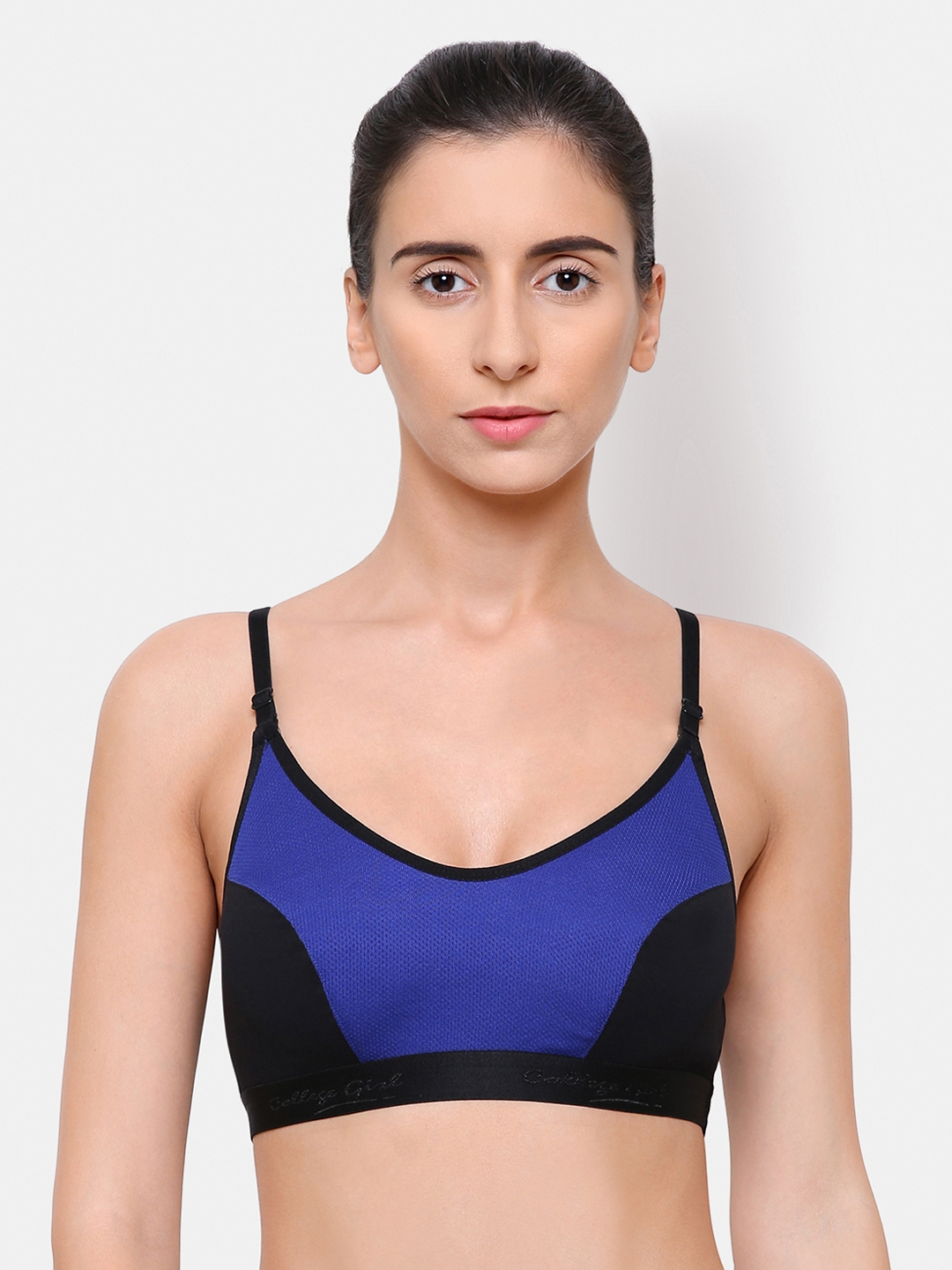 Buy College Girl Blue Black Colourblocked Non Wired N