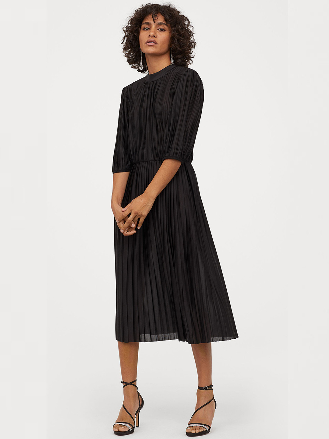 Buy H&M Black Pleated Dress Dresses for Women 11026954 Myntra