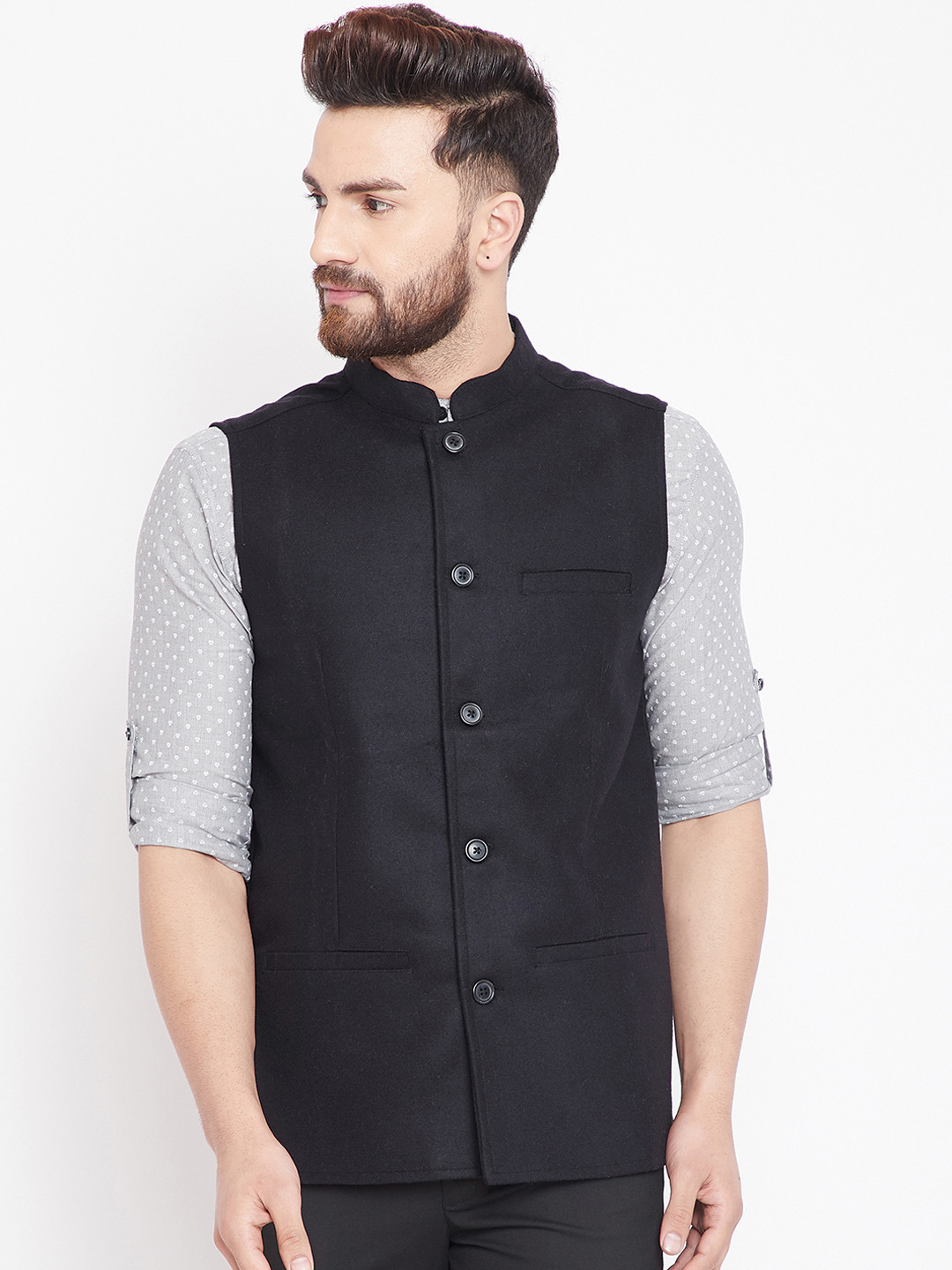Buy Even Men Black Solid Wool Nehru Jacket Nehru Jackets for Men 11034900 Myntra