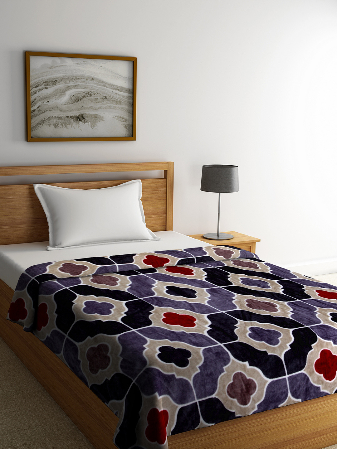 Buy Portico New York Navy Blue & Black Ethnic Motifs AC Room 210 GSM