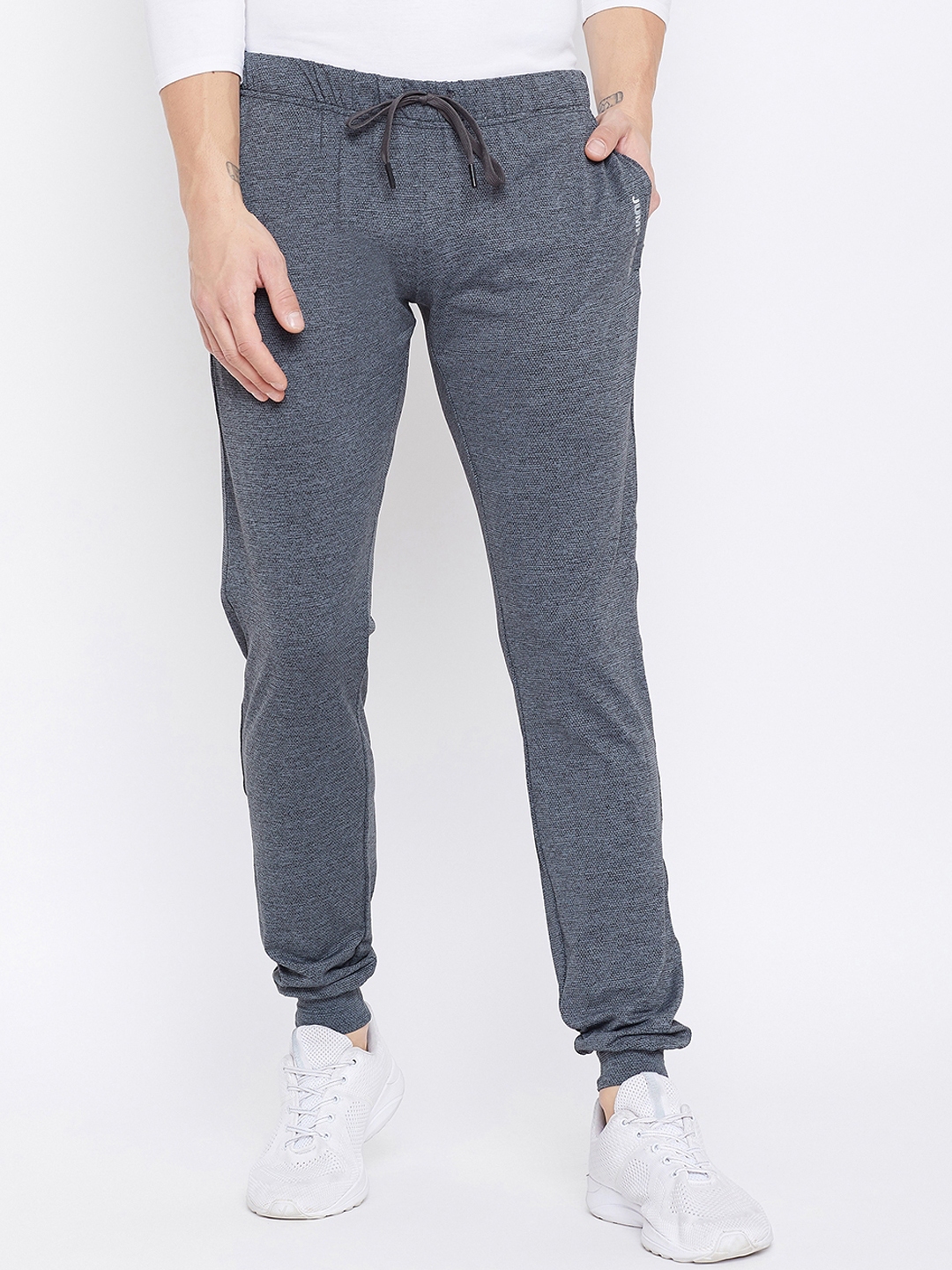 Buy JUMP USA Men Grey Solid Joggers - Track Pants for Men 11036000 | Myntra
