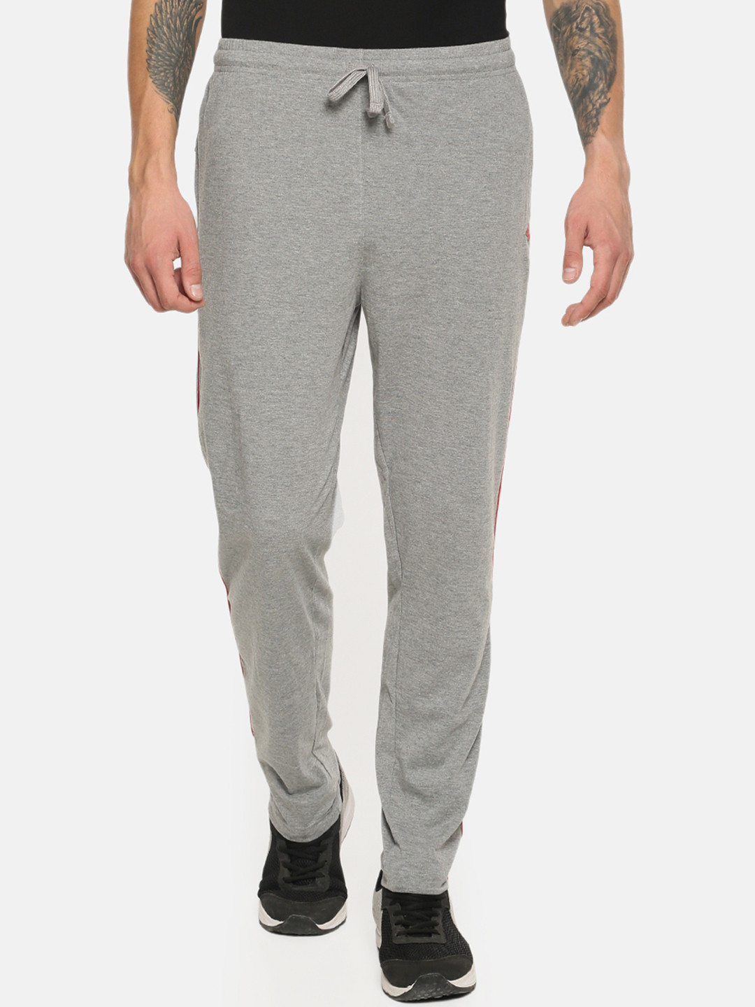 Buy Dollar Bigboss Men Grey Melange Solid Track Pants Track Pants for
