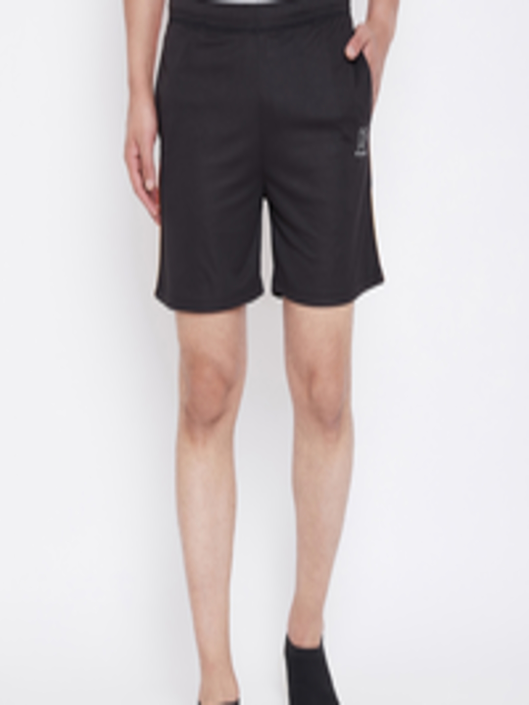 Buy KROSSSTITCH Men Black Solid Regular Fit Sports Shorts - Shorts for ...