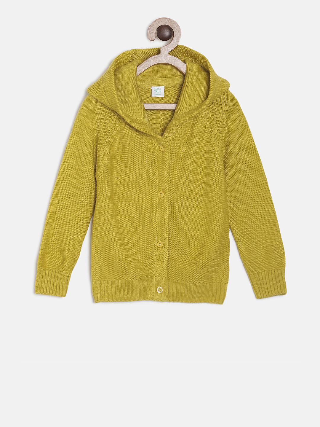 Buy MINI KLUB Boys Mustard Yellow Solid Cardigan Sweater Sweaters for
