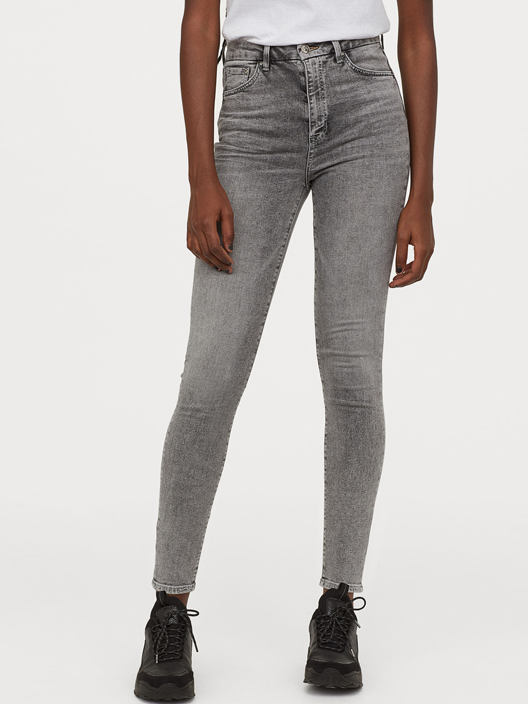 Buy H&M Women Grey Solid Embrace High Ankle Jeans Jeans for Women 11060396 Myntra