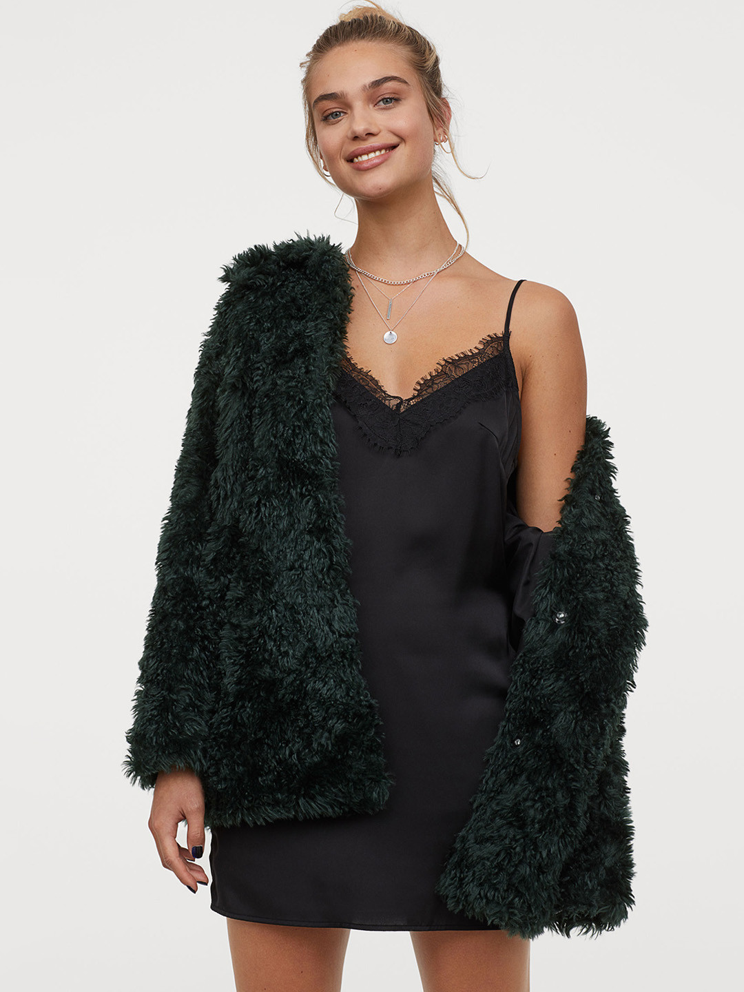 Buy H&M Black Lace Trim Slip Dress Dresses for Women 11060778 Myntra