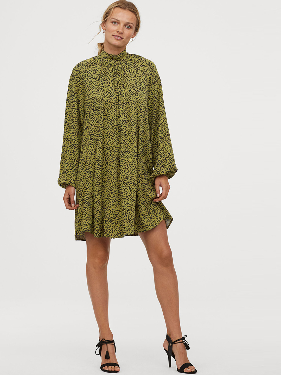 Buy H&M Women Green & Black Printed Wide Dress Dresses for Women 11060650 Myntra