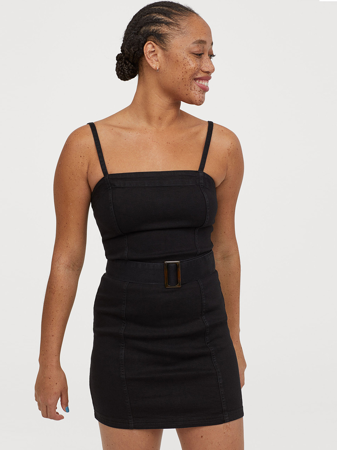 Buy H&M Women Black Denim Dress Dresses for Women 11060624 Myntra