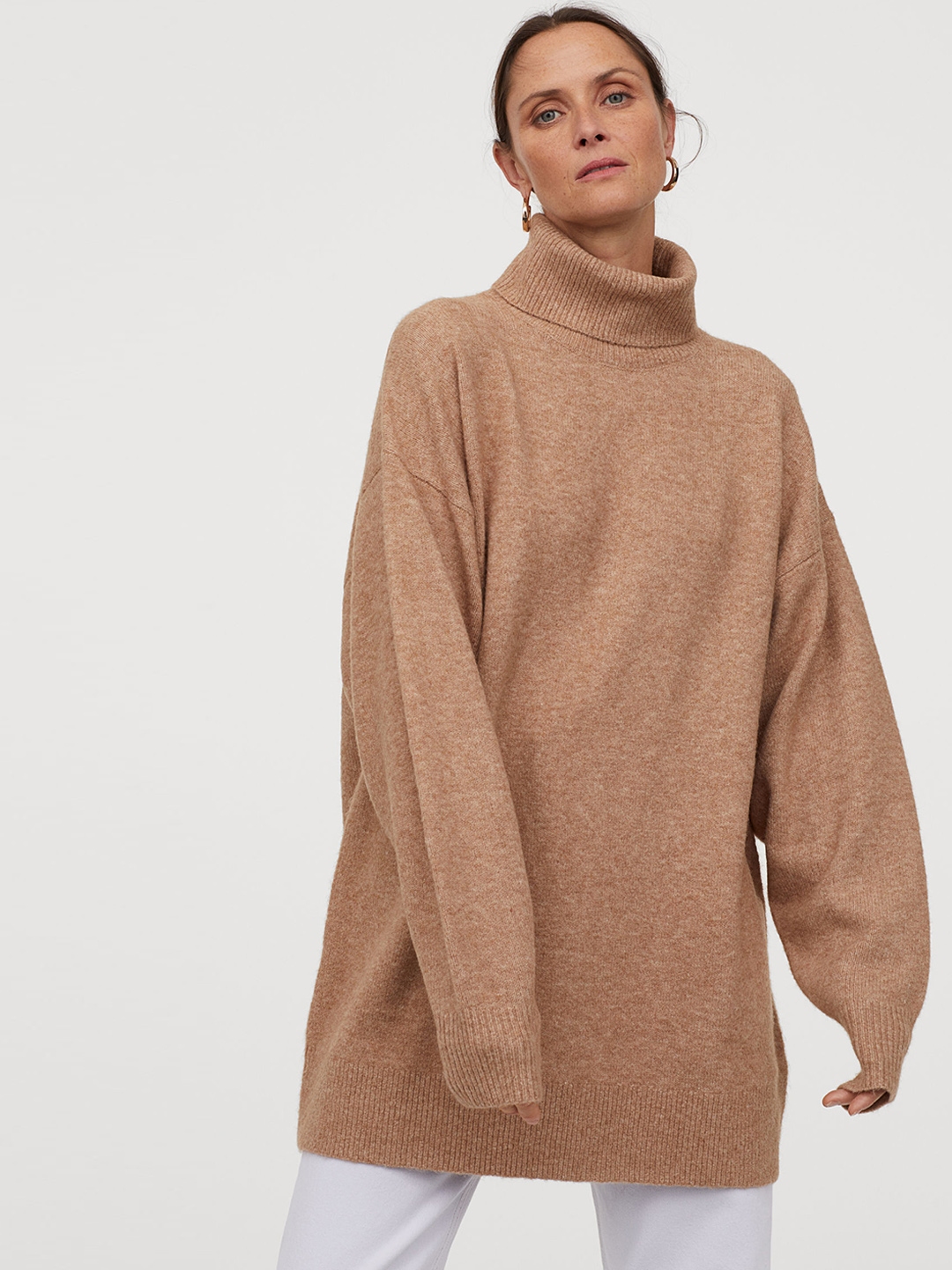 womens oversized polo neck jumper