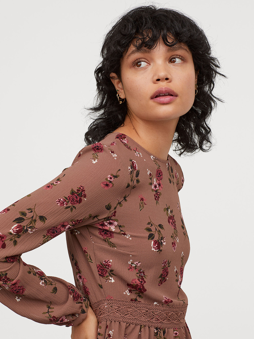 Buy H&M Women Pink Printed Dress With Lace Trims Dresses for Women 11060716 Myntra