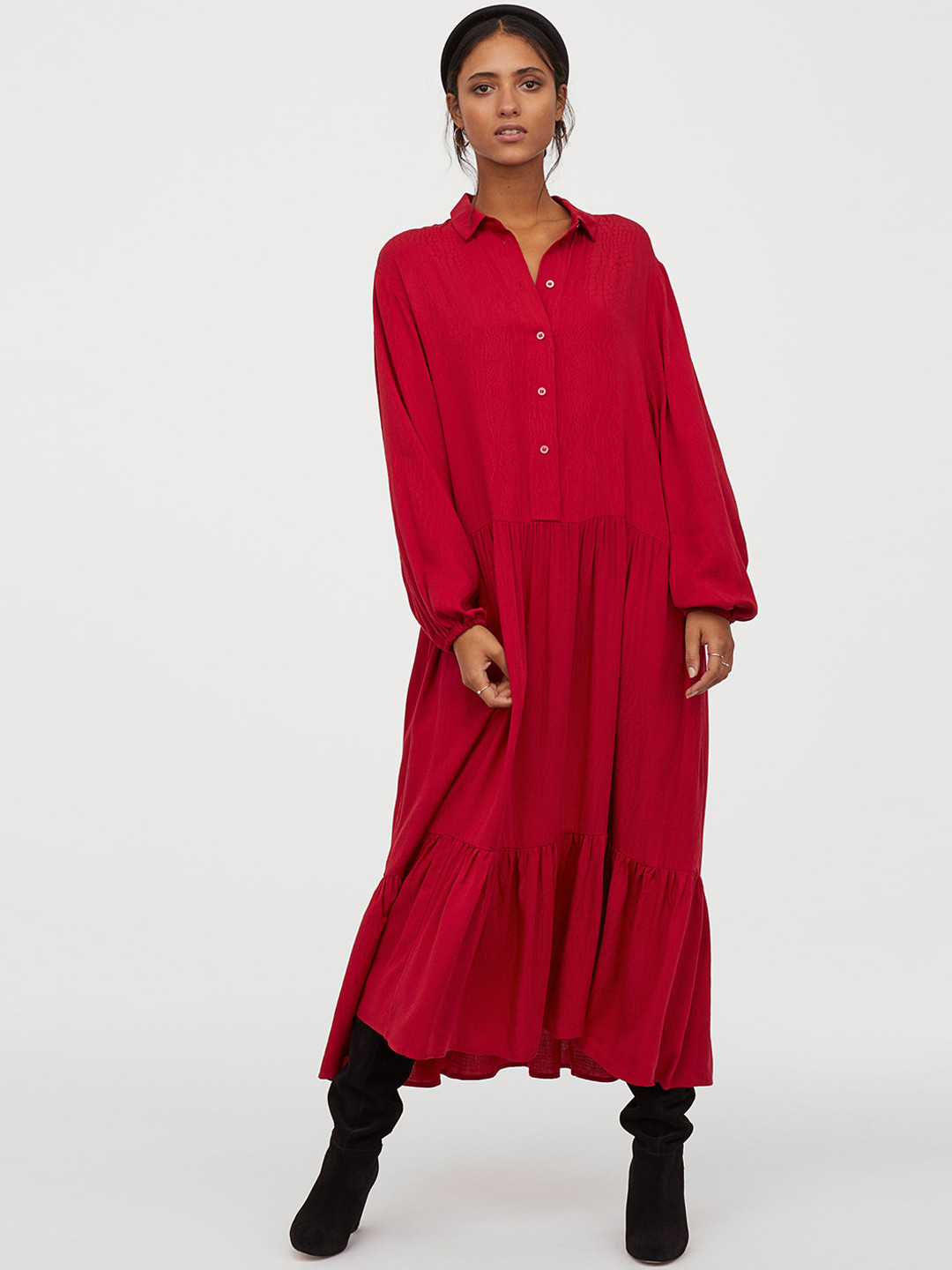 Buy H&M Women Red Wide Dress Dresses for Women 11060608 Myntra