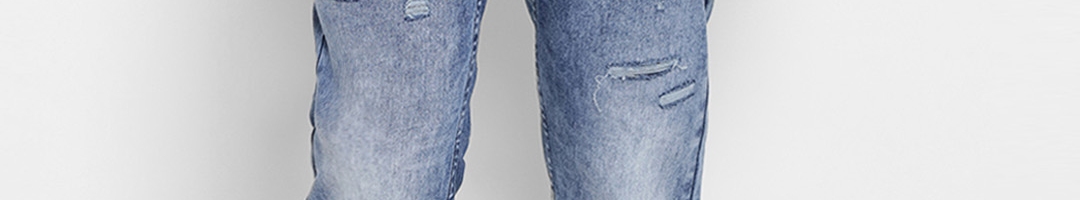 Buy Dais Men Blue Slim Fit Mid Rise Low Distress Stretchable Jeans ...