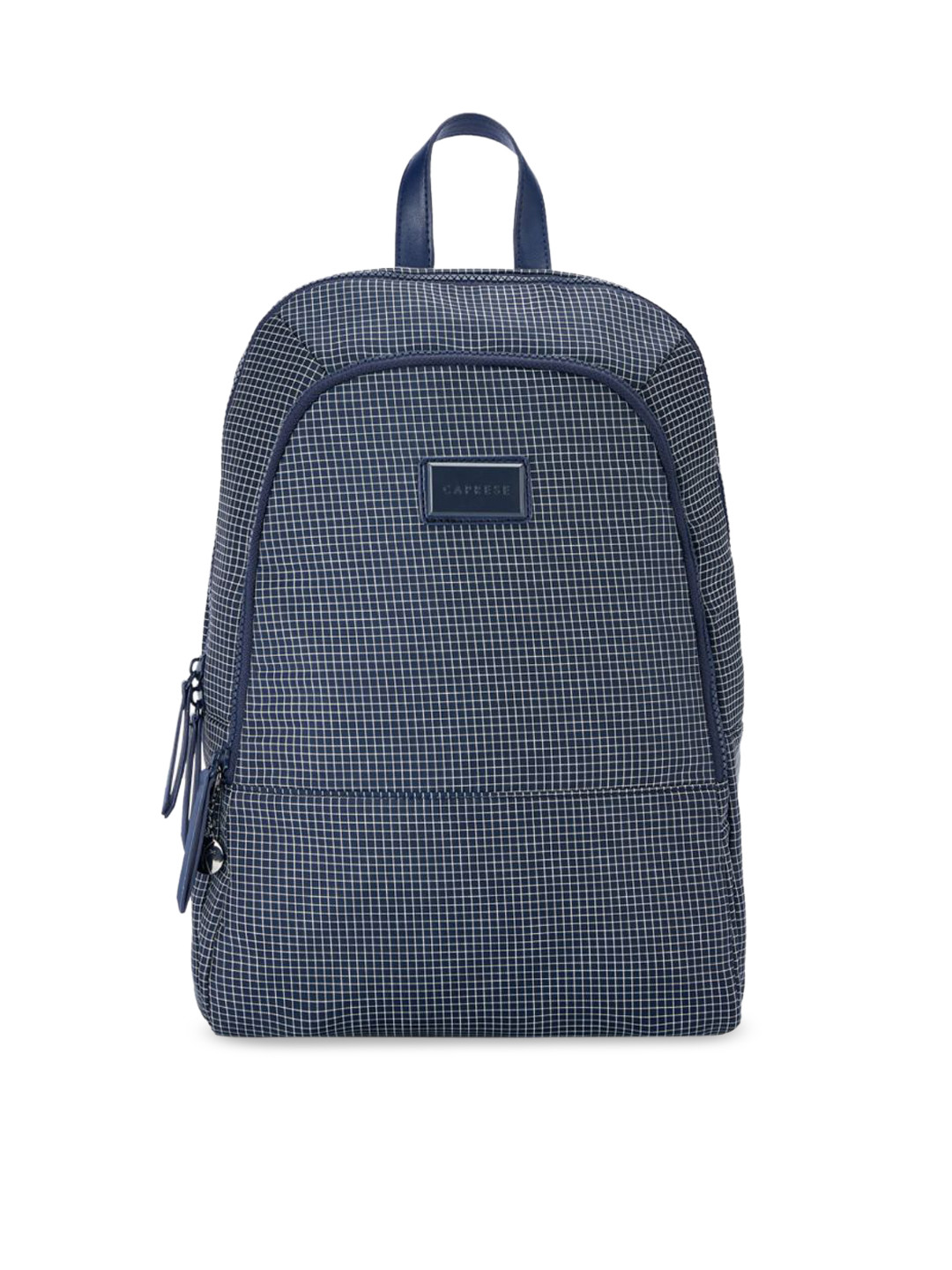 Buy Caprese Women Navy Blue Checked Backpack Backpacks for Women
