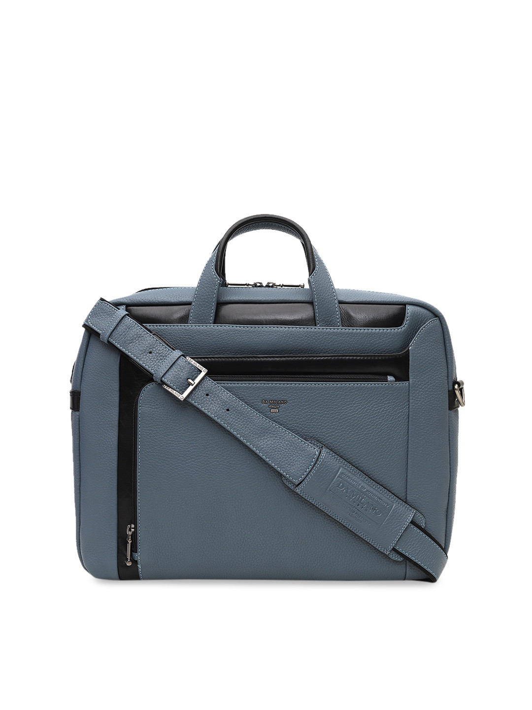 Buy Da Milano Unisex Blue Textured Leather Laptop Bag Laptop Bag for Unisex 11072302 Myntra