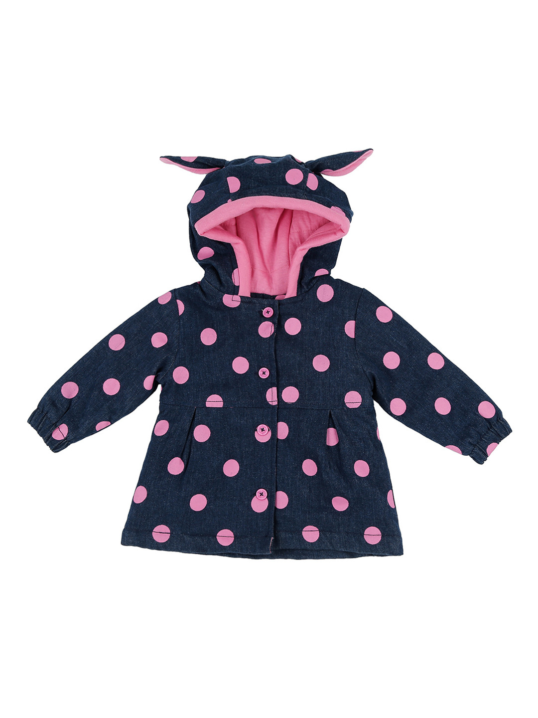 Buy Pantaloons Baby Girls Navy Blue & Pink Printed Tailored Jacket