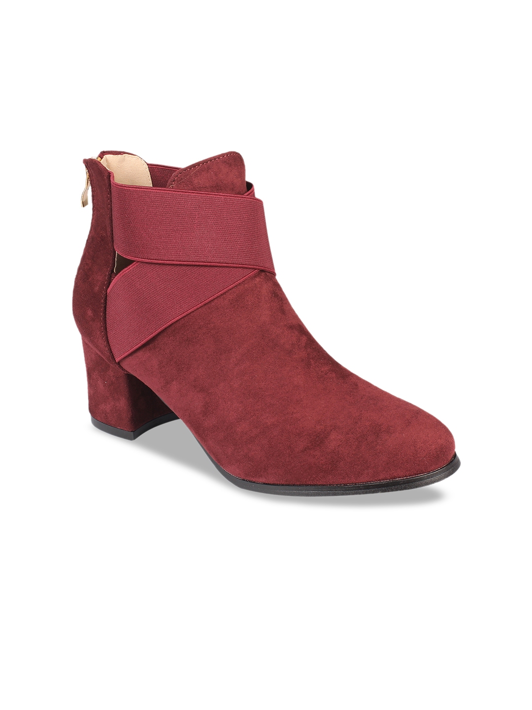 maroon high knee boots