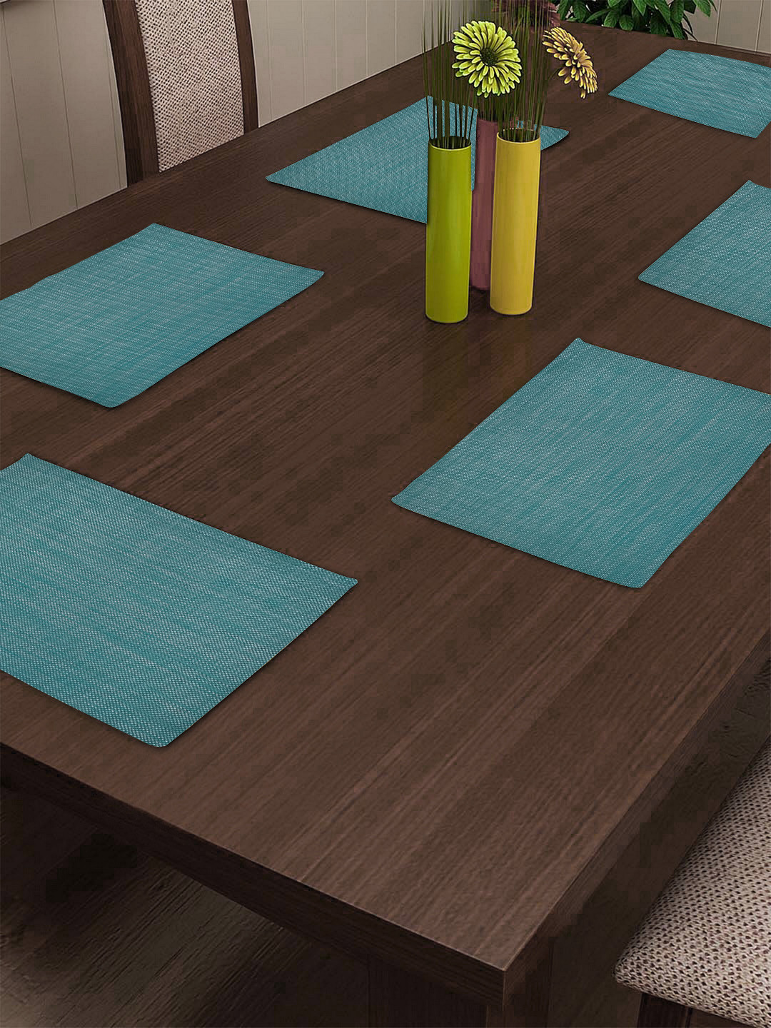 Buy BIANCA Set Of 6 Blue Solid PVC Dining Table Mats Table Placemats for Unisex 11081088 Myntra