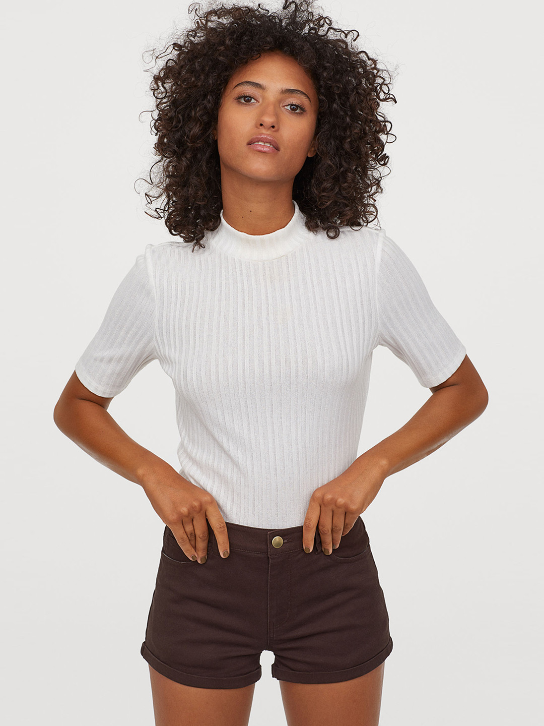 Buy H&M Women Brown Twill Shorts Shorts for Women 11082374 Myntra