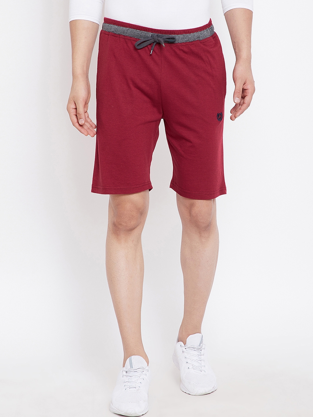 Buy Adobe Men Maroon Solid Regular Fit Regular Shorts - Shorts for Men ...