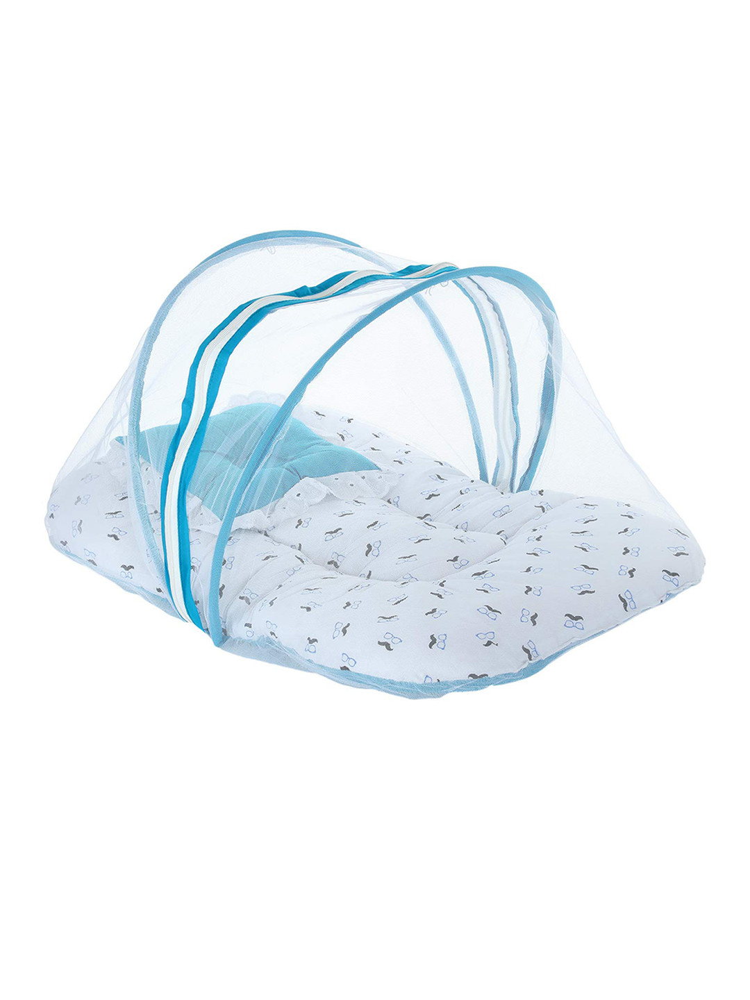 Buy Superminis Infants Turquoise Blue & White Printed Cotton Bedding