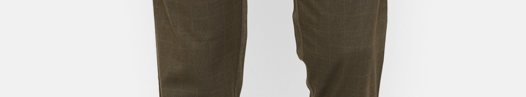 Buy COOL COLORS Men Brown Slim Fit Checked Regular Trousers - Trousers ...