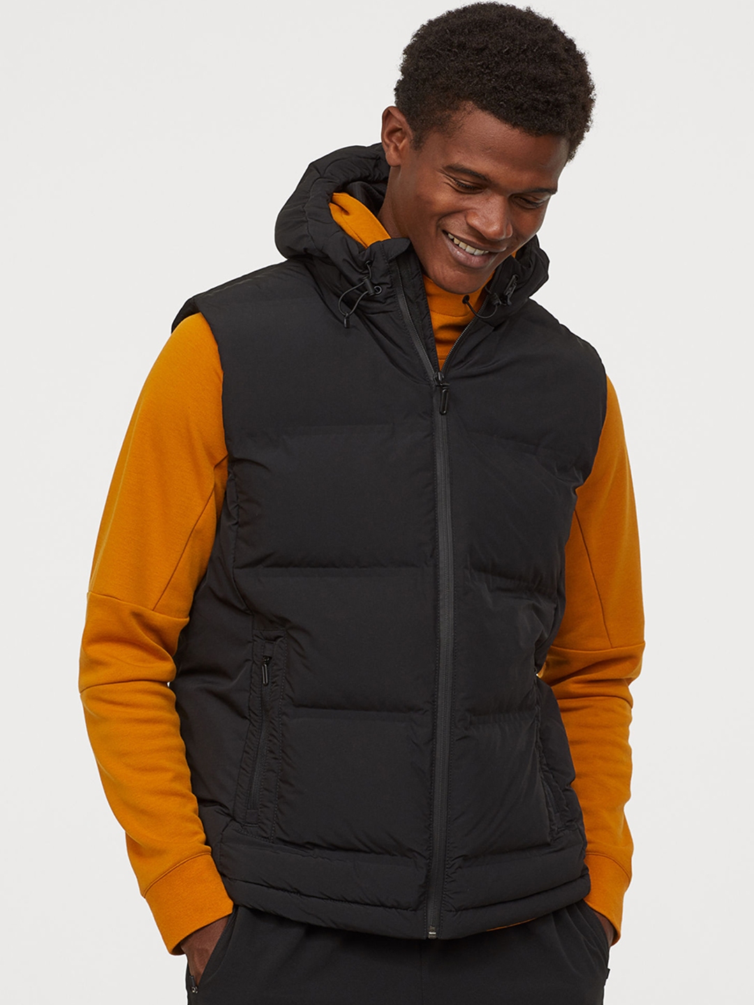 h&m black padded jacket