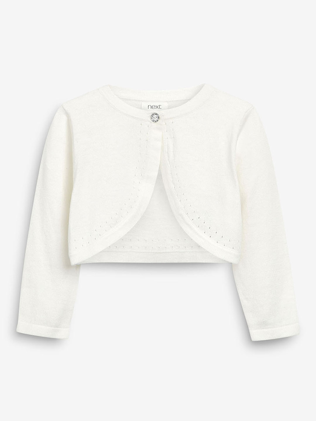 Buy Next Girls Off White Solid Sweater Shrug Sweaters for Girls 10919120 Myntra